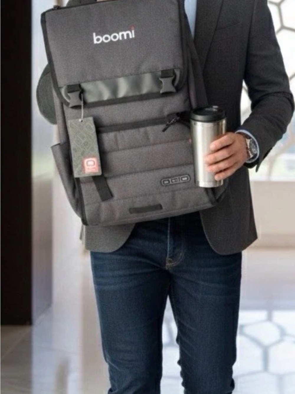 Boomi Gray Everyday Backpack
